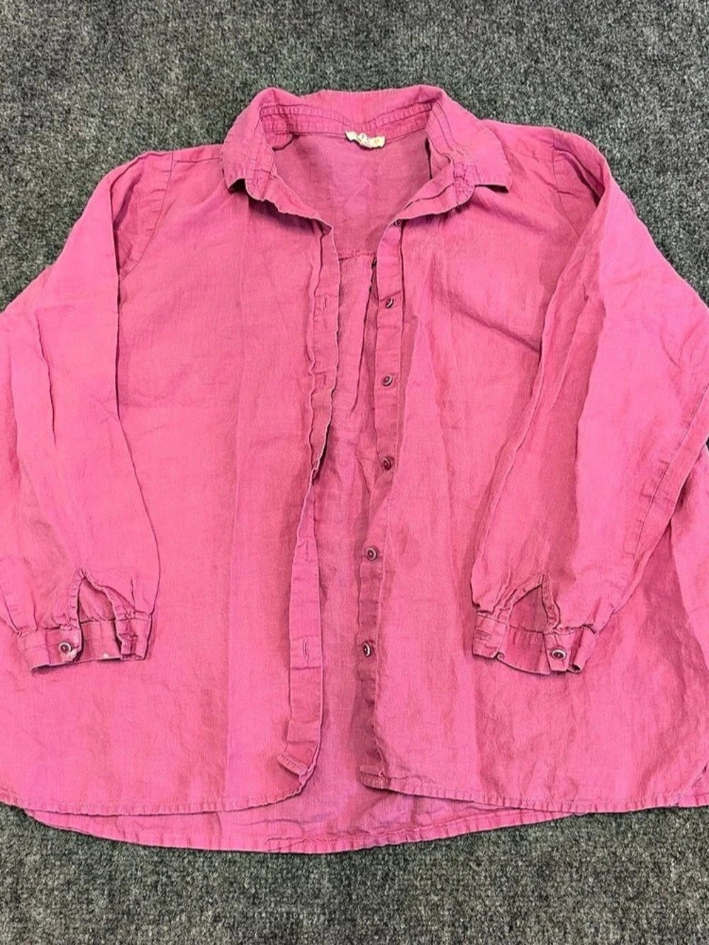 Eileen Fisher Linen Button Down Shirt in Pink Size Medium